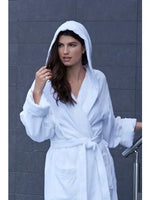 Load image into Gallery viewer, Mansfield Luxe Lounge Terry Velour Spa Robe with Hood