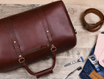 Load image into Gallery viewer, Leather Travel Duffle Bag