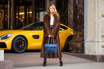 Load image into Gallery viewer, Leather Myra Tote Bag Abyss Blue