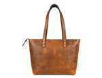 Load image into Gallery viewer, Leather Myra Tote Bag Tan Brown
