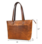 Load image into Gallery viewer, Leather Myra Tote Bag Tan Brown