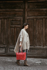 Load image into Gallery viewer, Leather Myra Tote Bag Tart Red