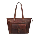 Load image into Gallery viewer, Voyager Leather Tote – Premium European Cow Leather Bag