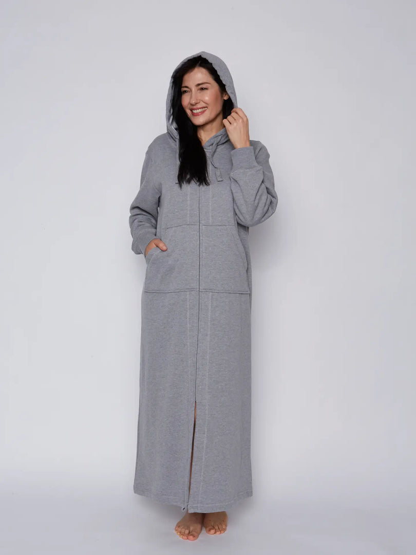 Mansfield Luxe Lounge Hooded Sweatshirt Robe with Front Zip