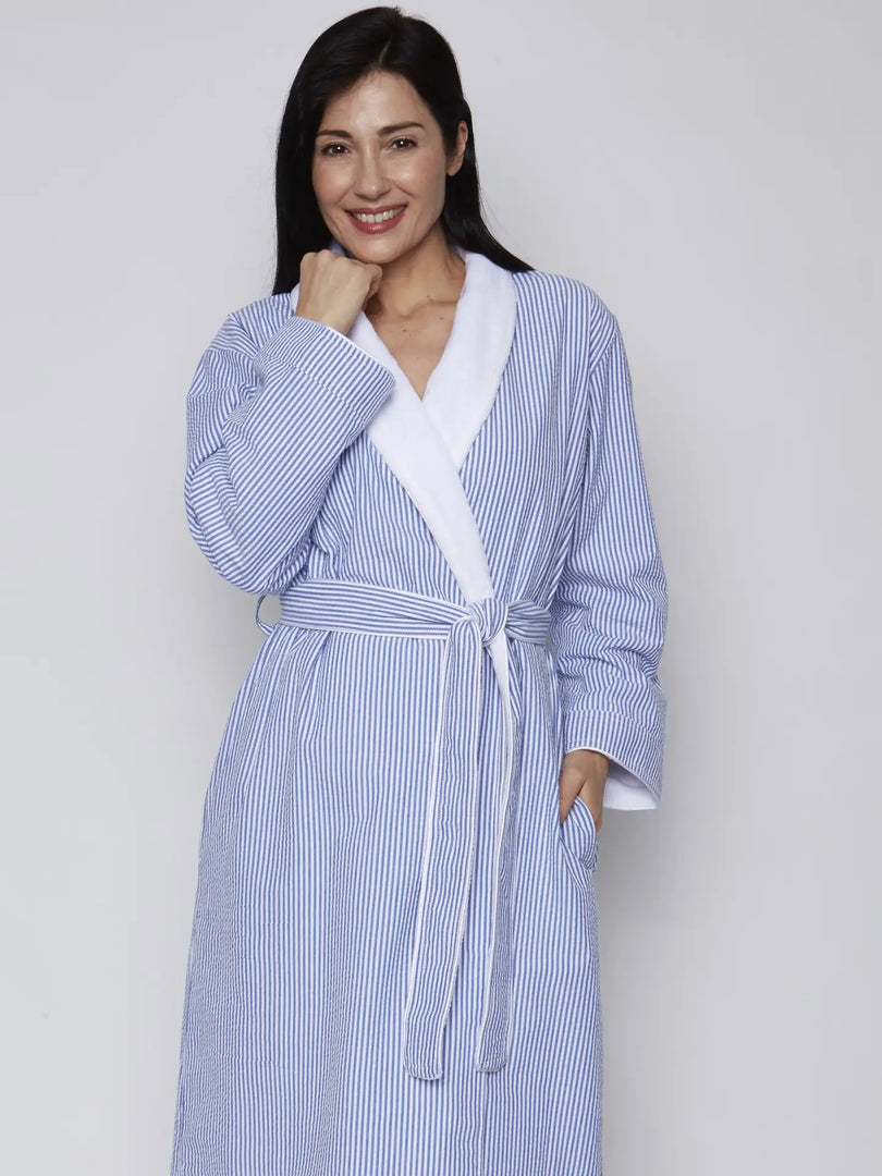 Mansfield Luxe Lounge Seersucker Shimmer Lined Robe