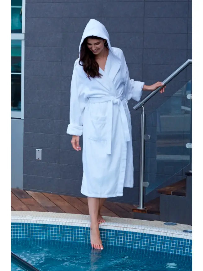Mansfield Luxe Lounge Terry Velour Spa Robe with Hood