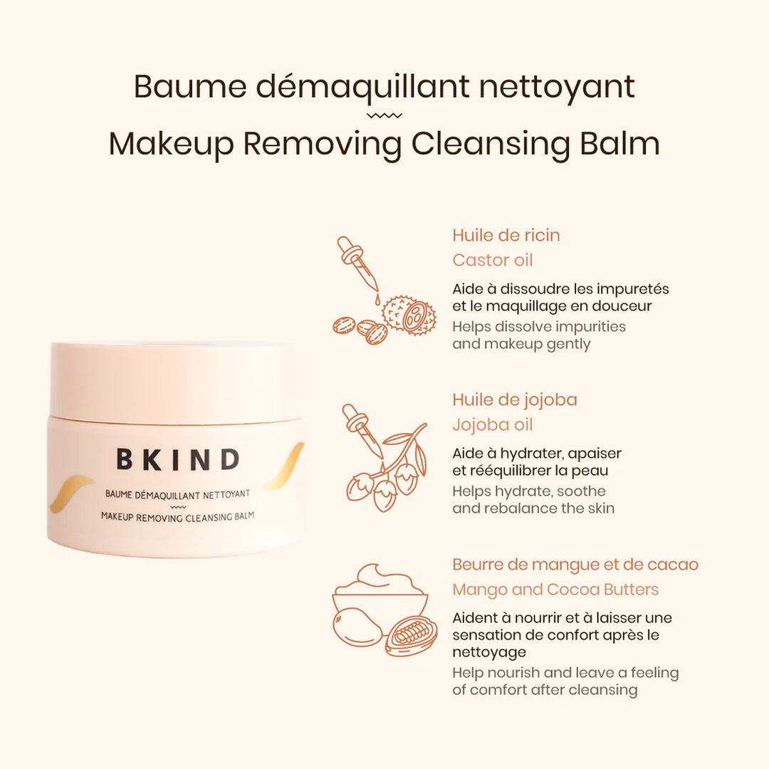 BKIND Makeup Removing Cleansing Balm with Apricot and Jojoba Oils