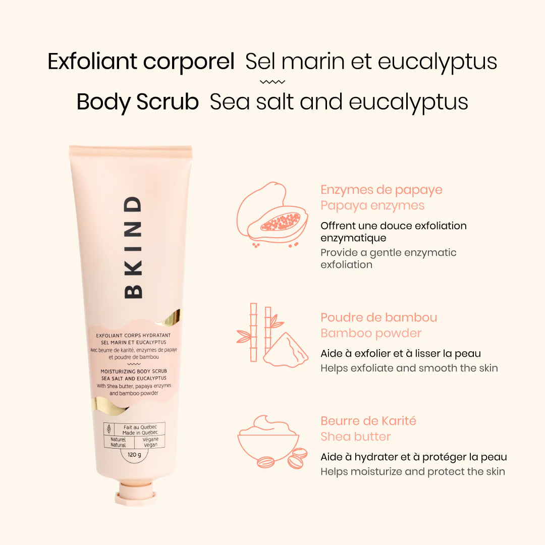 BKIND Moisturizing Body Scrub - Sea Salt and Eucalyptus