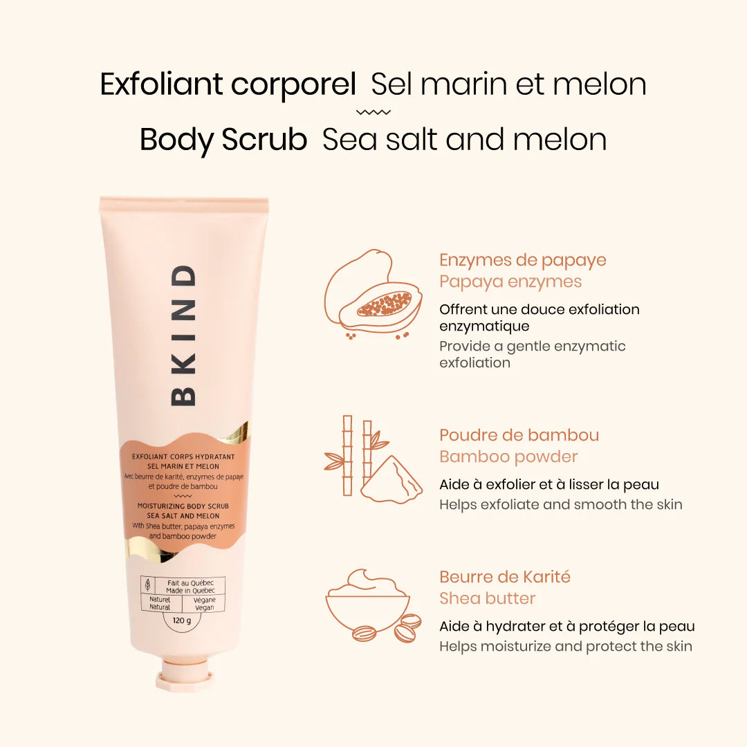 BKIND Moisturizing Body Scrub - Sea salt and melon