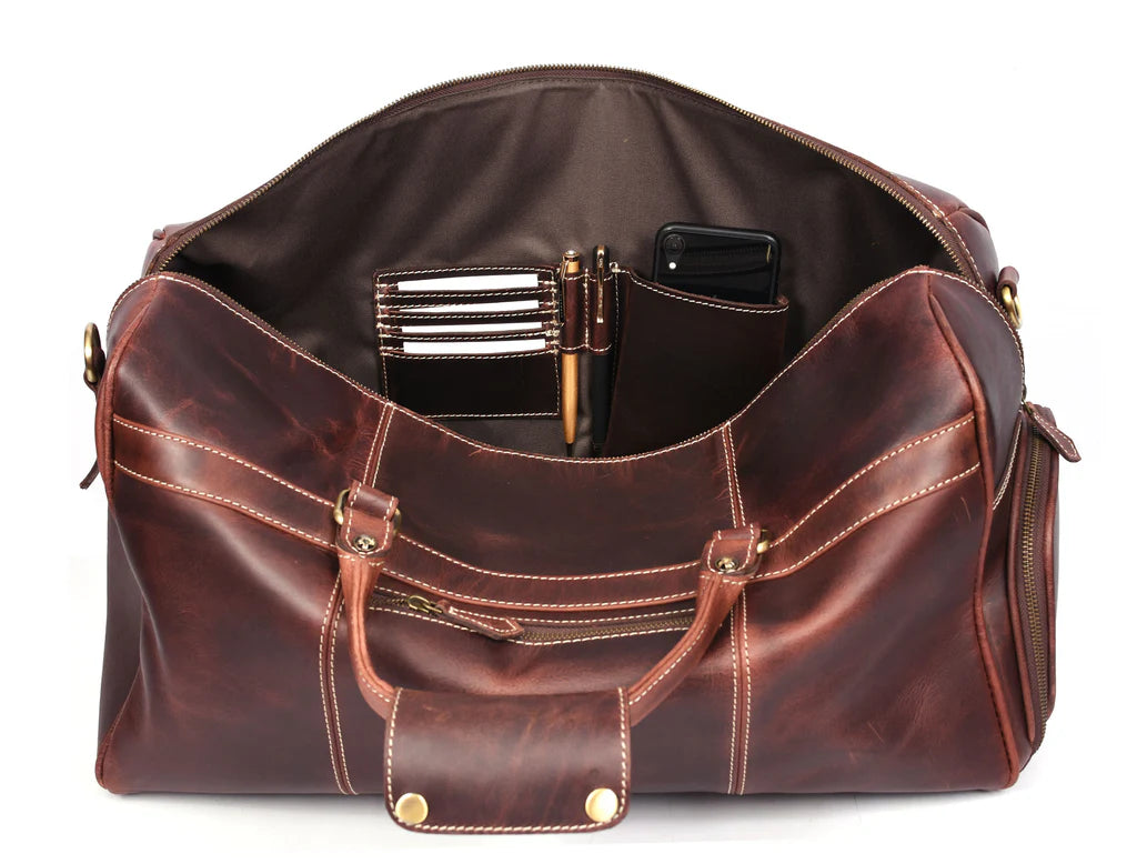 Dorval Leather Travel Bag – Rugged Elegance for Modern Explorers