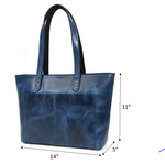 Load image into Gallery viewer, Leather Myra Tote Bag Abyss Blue
