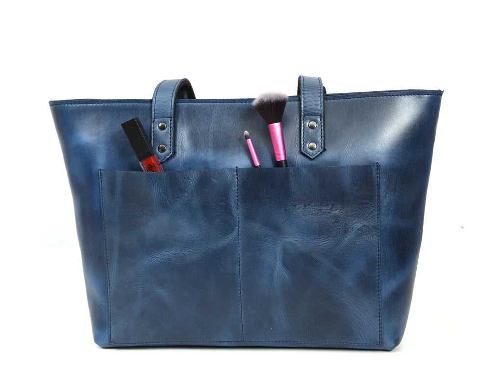 Leather Myra Tote Bag Abyss Blue
