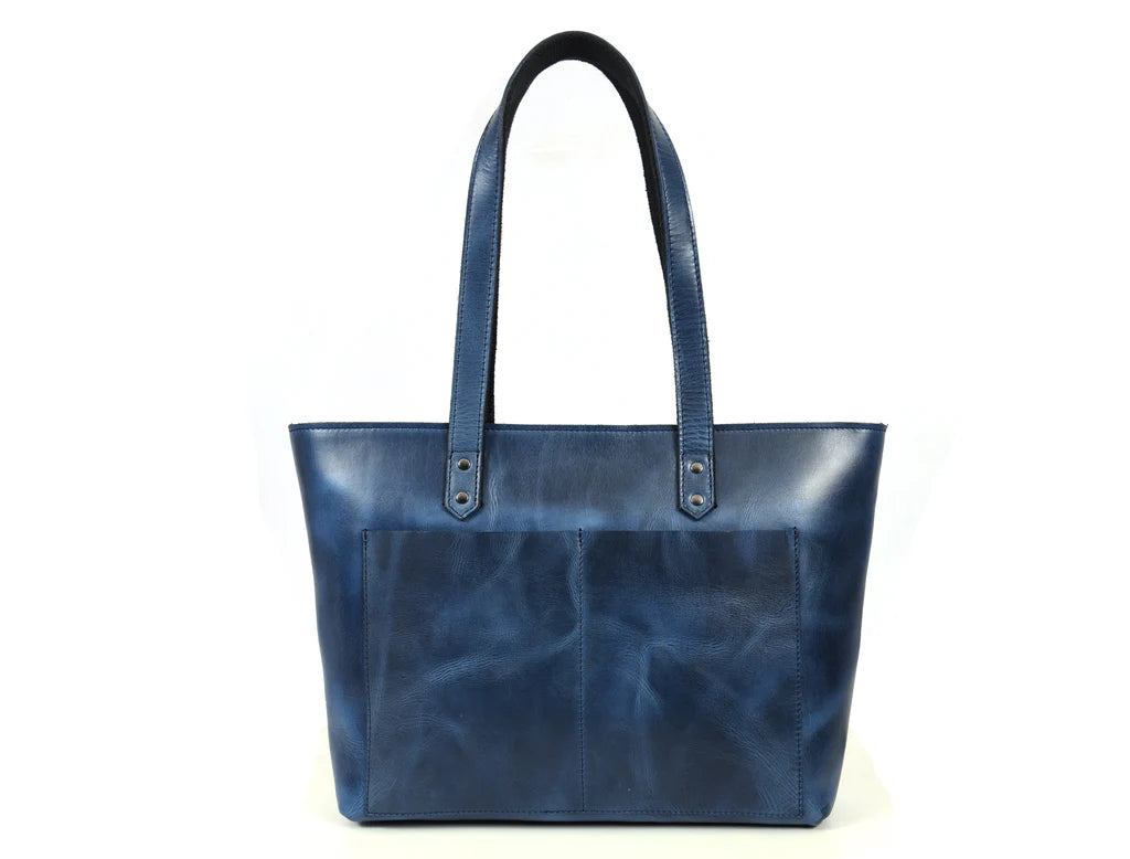 Leather Myra Tote Bag Abyss Blue