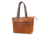 Load image into Gallery viewer, Leather Myra Tote Bag Tan Brown
