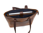 Load image into Gallery viewer, Leather Myra Tote Bag Tan Brown
