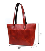 Load image into Gallery viewer, Leather Myra Tote Bag Tart Red
