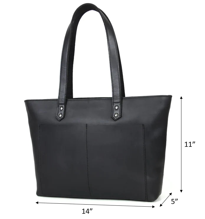 Leather Myra Tote Bag Black