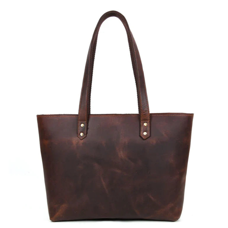 Leather Myra Tote Bag Walnut Brown