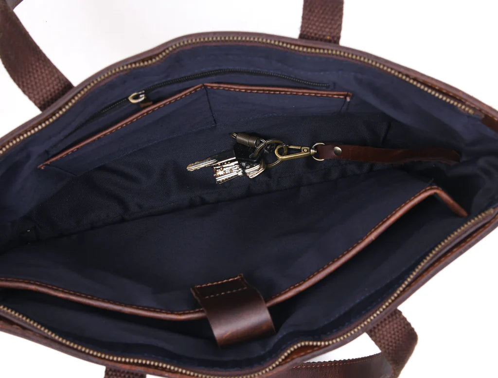 Leather Myra Tote Bag Walnut Brown