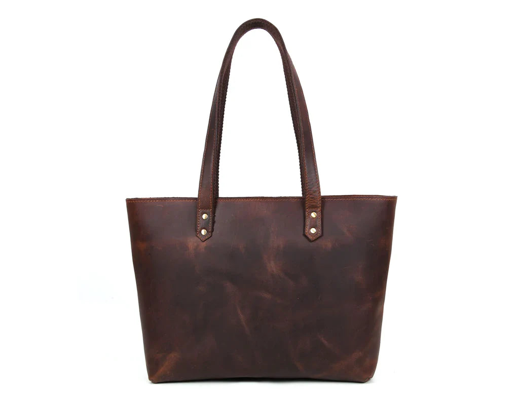 Leather Myra Tote Bag Walnut Brown