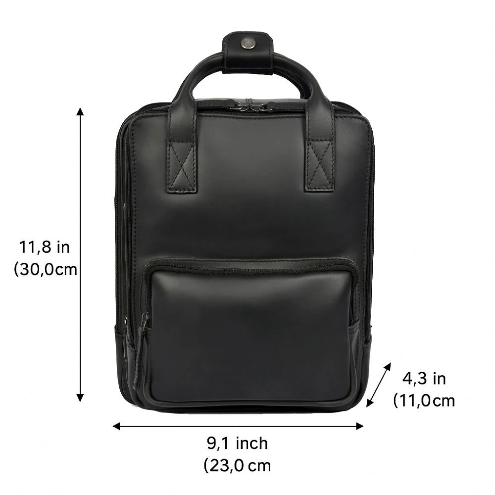 Tolredo Richmond City Leather Backpack Midnight Noir – Unisex & Handcrafted