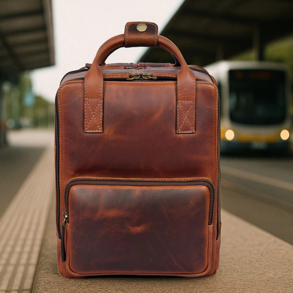 Tolredo Richmond City Leather Backpack Midnight Oak – Unisex & Handcrafted